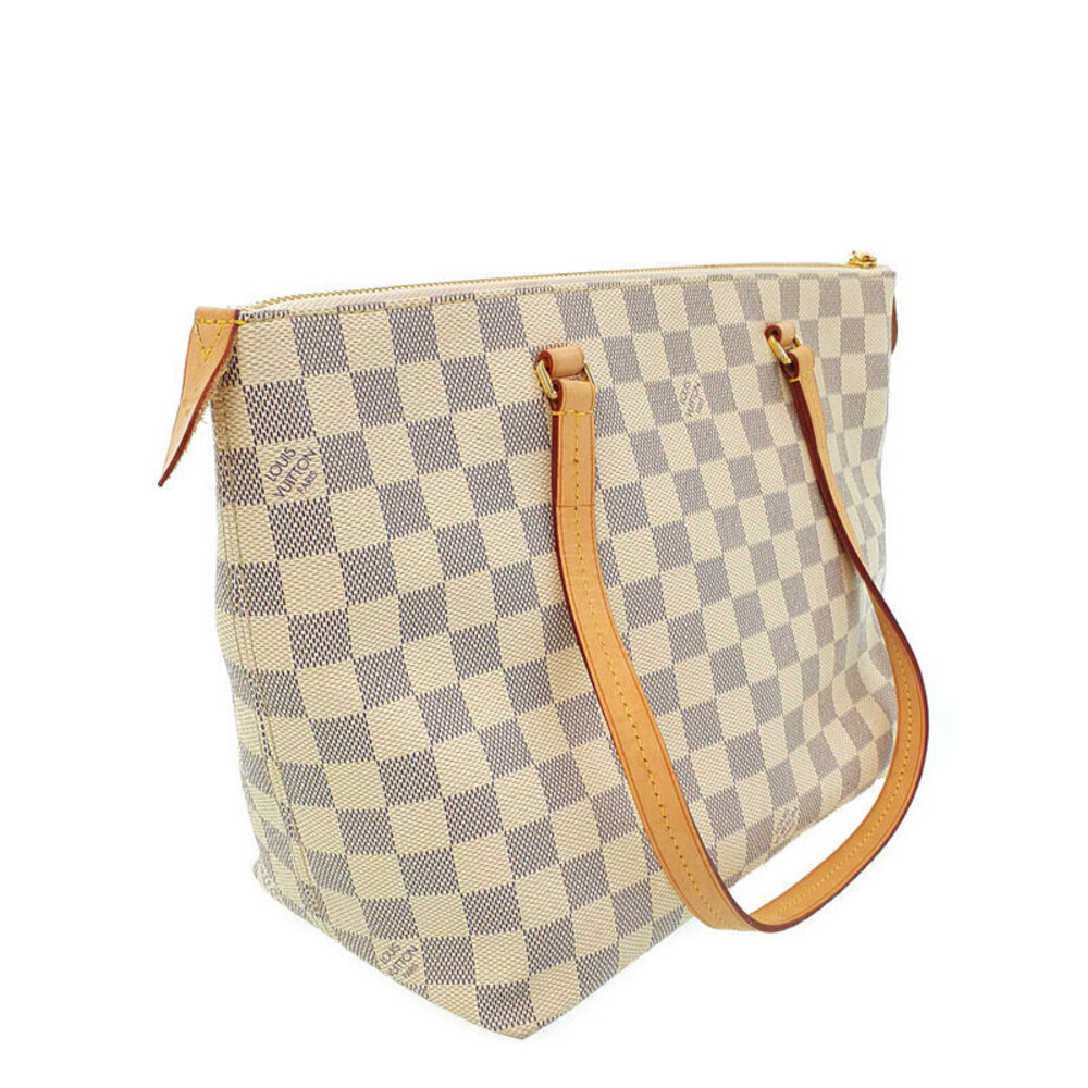 Louis Vuitton White Tote Damier Azur Iena Bag